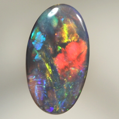 SOLID BLACK OPAL Bright reds over blues